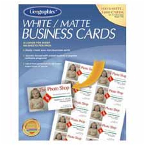 Geographics Printable Business Cards&#44;Matte&#44;3.5 in. x 2 in.&#44;1000-PK&#44;White GE463988